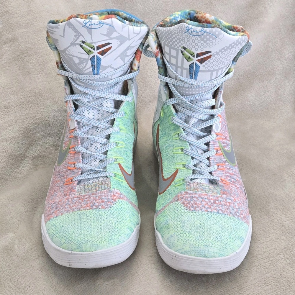 Nike Kobe 9 Elite What The Kobe WTK Flyknit Multicolor High Top Basketball Shoes - Picture 3 of 16